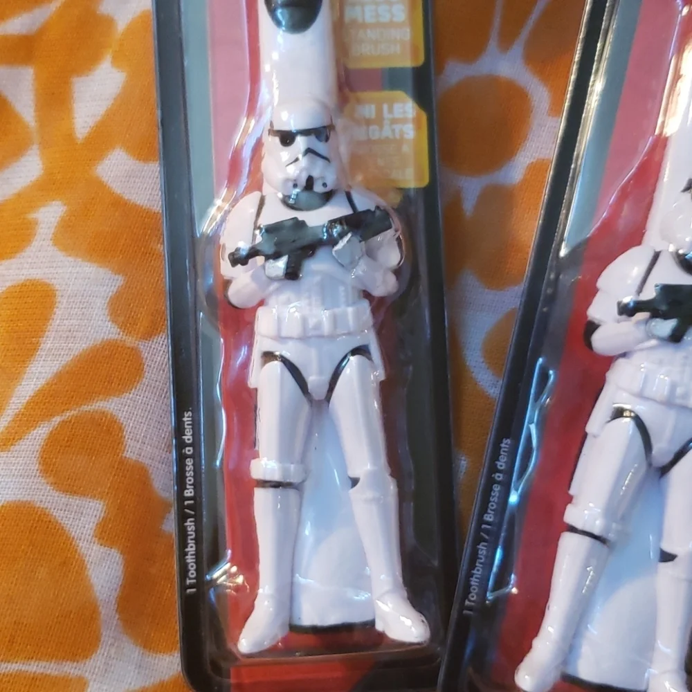 Two Star Wars Stormtrooper soft bristle toothbrush